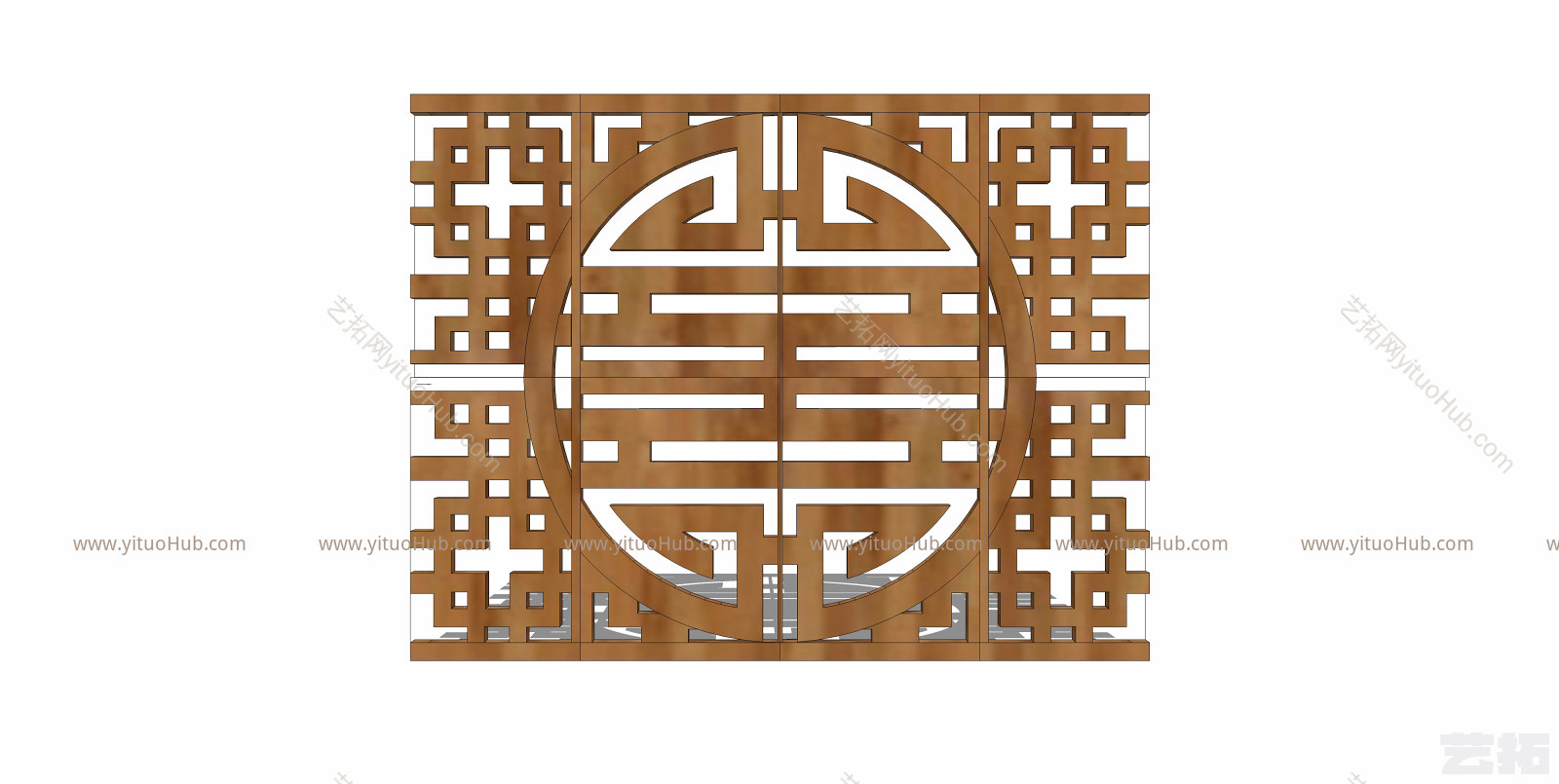 新中式隔断格栅