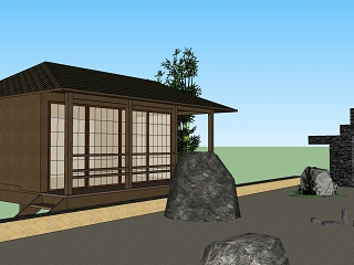 日式枯山水庭院片石景观