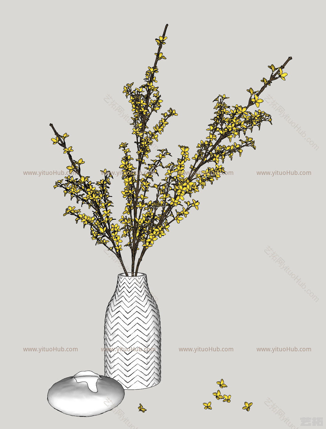 现代绿植器皿花卉