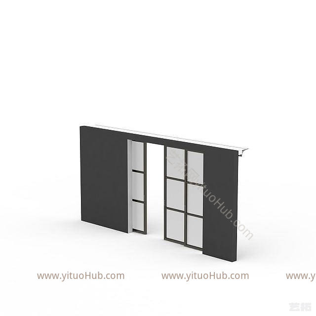 现代推拉门模型