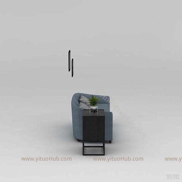 北欧双人沙发柜子组合模型
