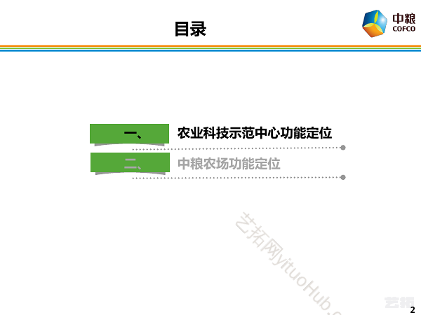 中粮农业生态谷功能定位说明