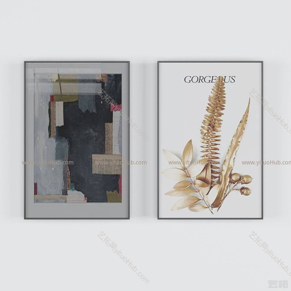 现代艺术装饰画模型