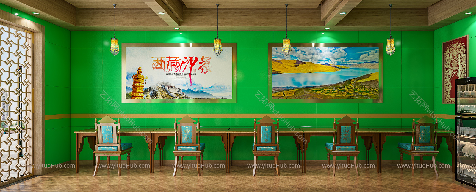 现代藏式奶茶店