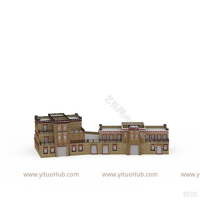 现代藏族建筑模型