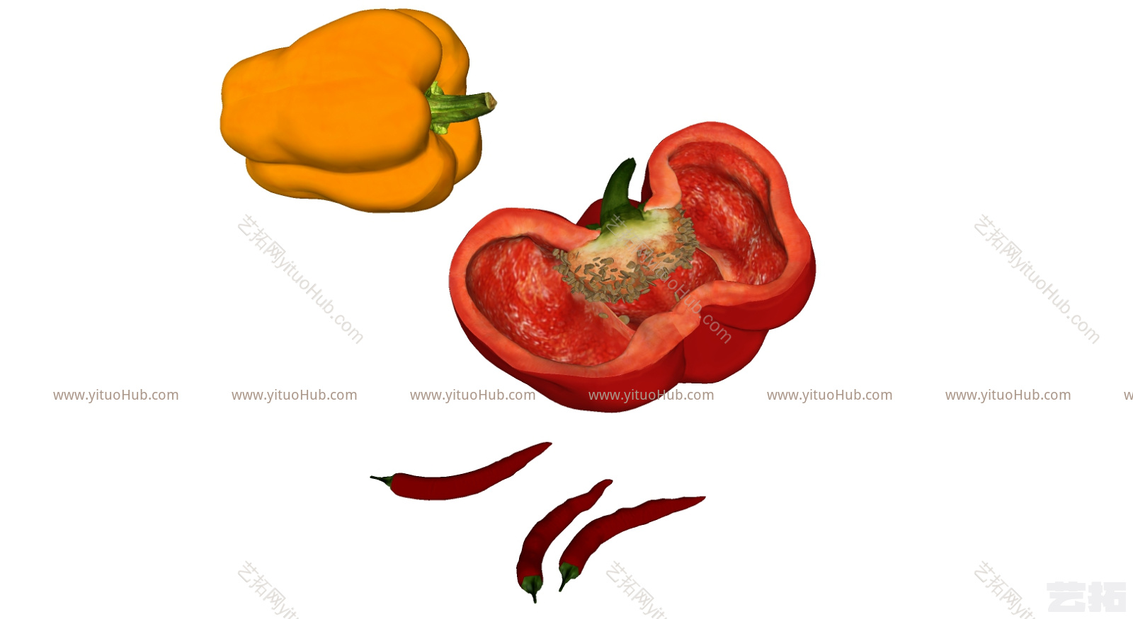 现代食物 青椒辣椒  红青椒蔬菜