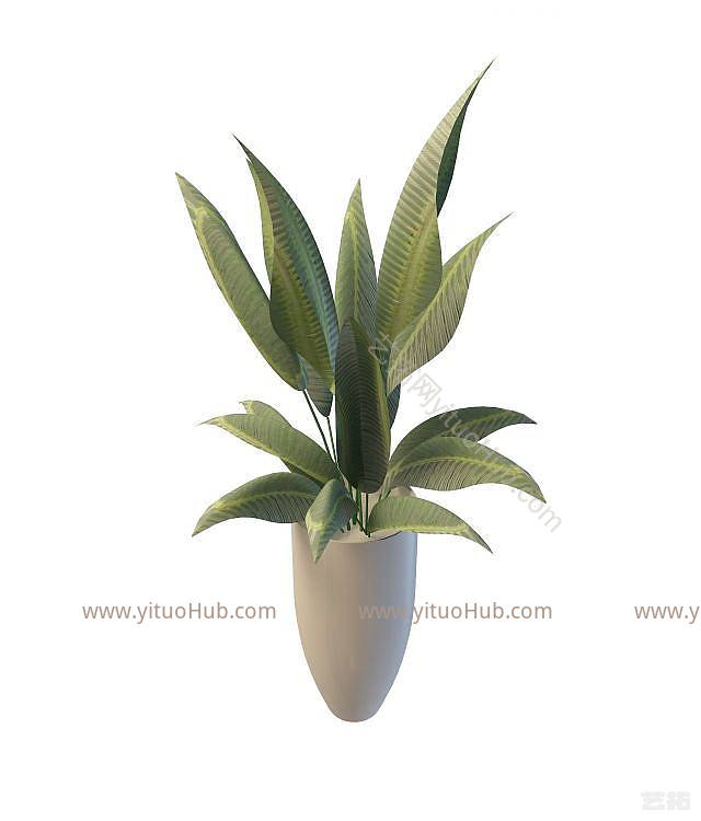 现代盆栽花瓶模型