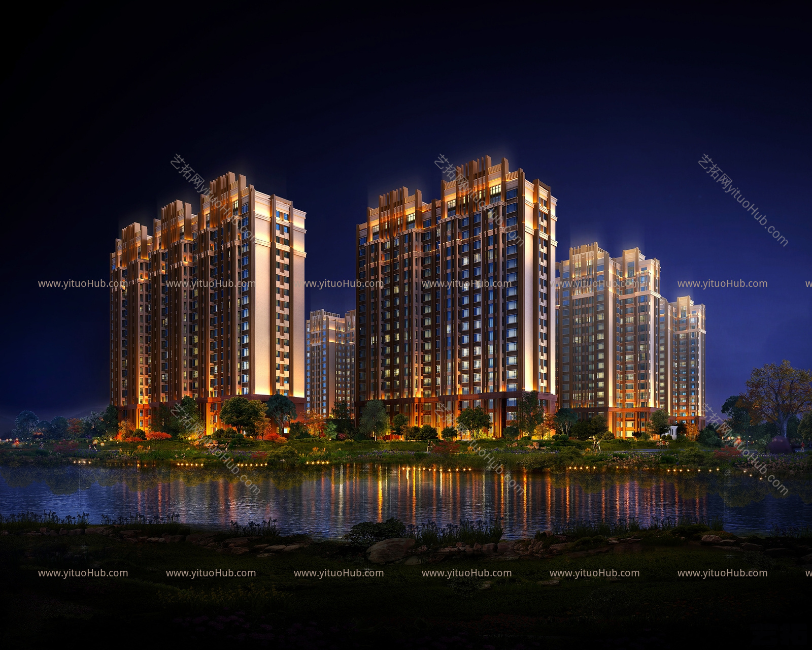 现代邯郸龙御湾小区建筑
