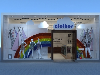 现代商场服装专卖店橱窗