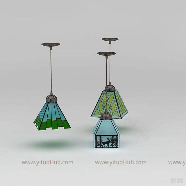 现代地中海简约创意装饰吊灯模型