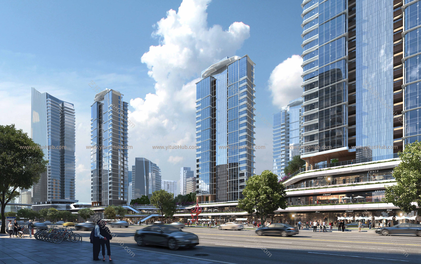 商业综合体建筑效果图 