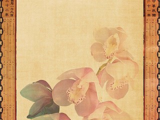 工笔画古风竖版底图背景