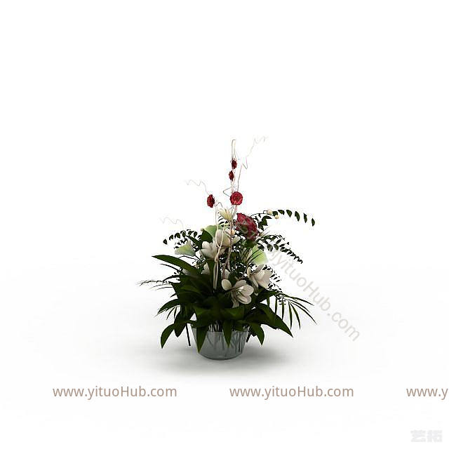 现代仿真插花模型