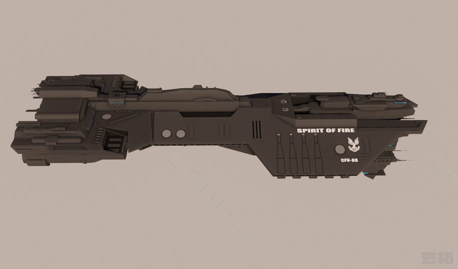UNSC Spirit Of Fire (CFV 88)起重机 半履带 飞机 机械 突击步枪