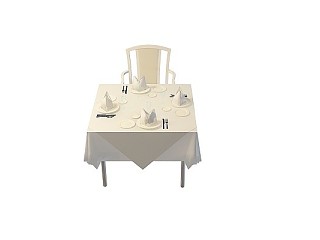 现代独立餐桌椅模型