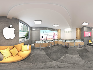 现代手机展厅3Dmax模型全景图