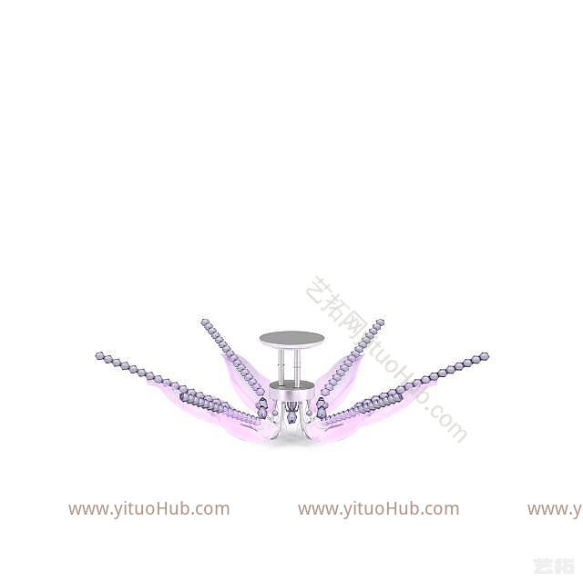 现代粉色吸顶灯模型