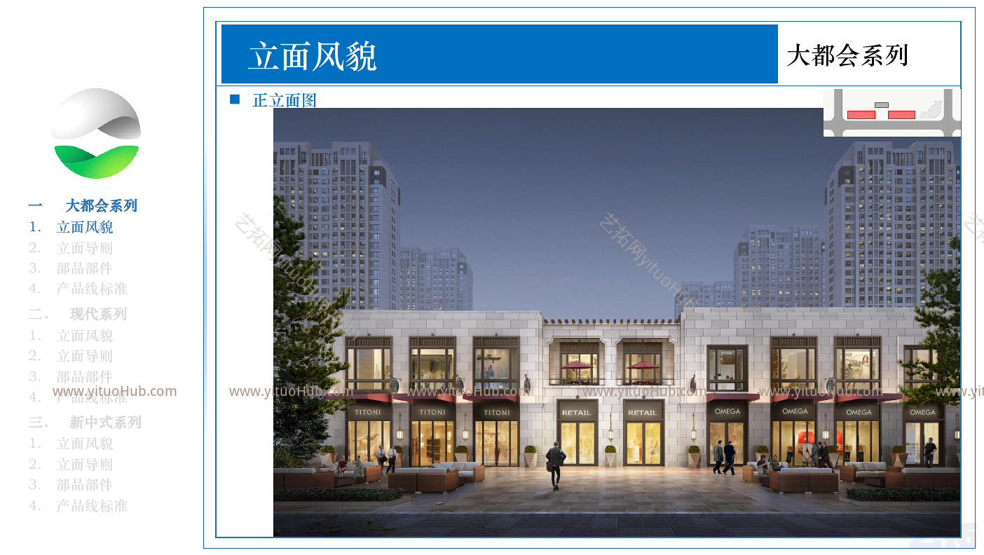 新城大都会系列产品线商业立面标准化研发