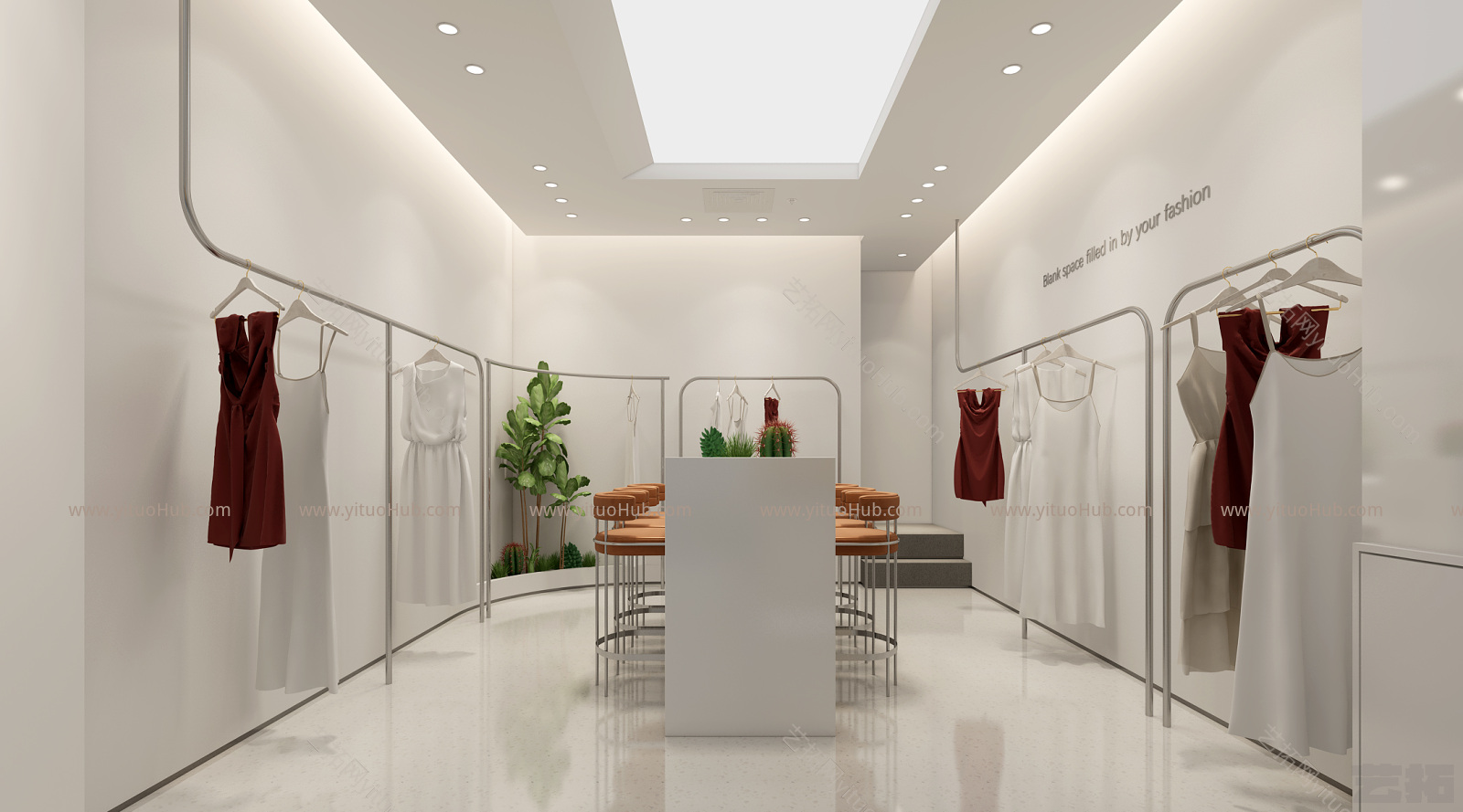 现代女装服装店 前台 衣服