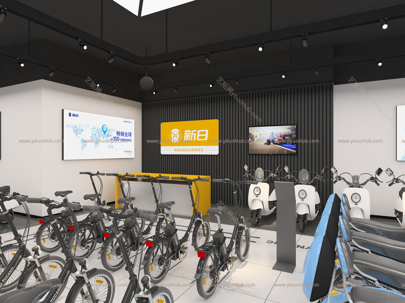 工业LOFT工业风电动车展厅