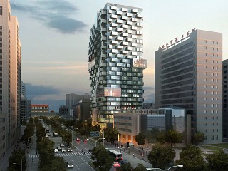 商业街建筑晚景效果图