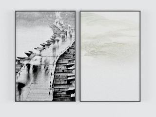 现代中国风装饰画模型