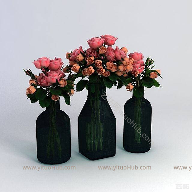 现代鲜花装饰模型