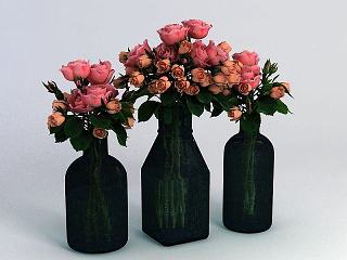 现代鲜花装饰模型