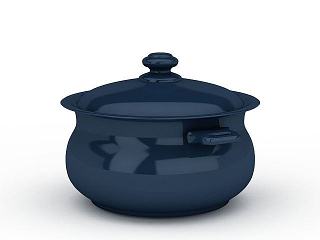 现代煲汤砂锅模型