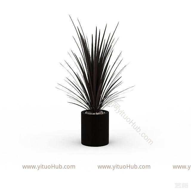 现代植物盆栽模型