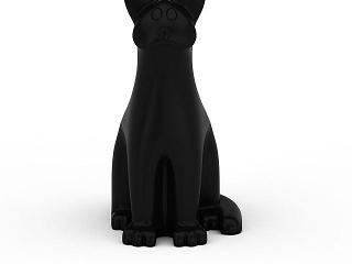 现代黑色可爱猫咪模型
