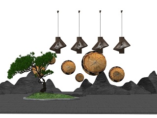 中式景观园艺小品 景墙