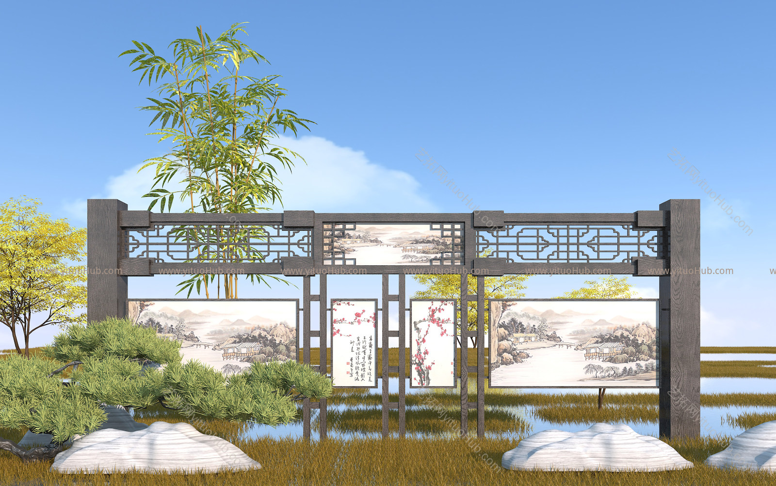 新中式宣传栏