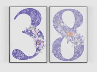 现代艺术数字装饰画模型