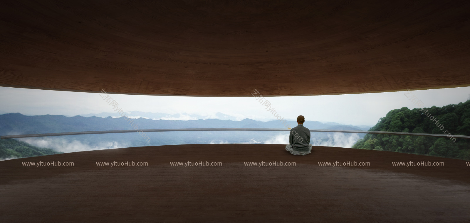 寺庙建筑效果图