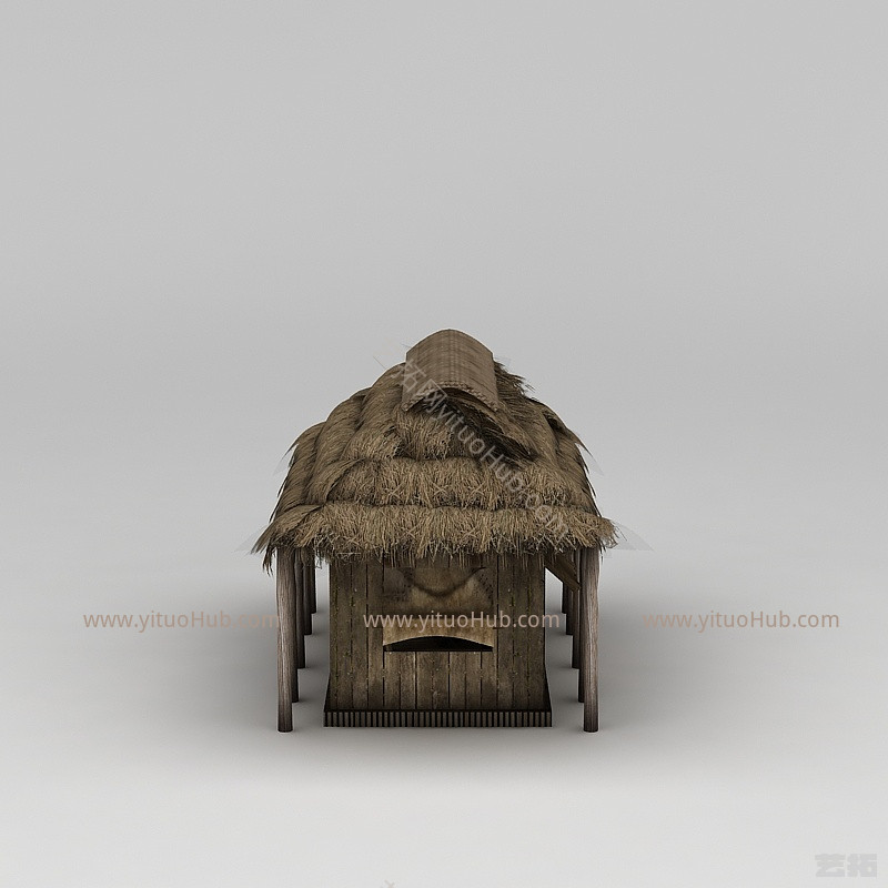 现代茅草屋模型