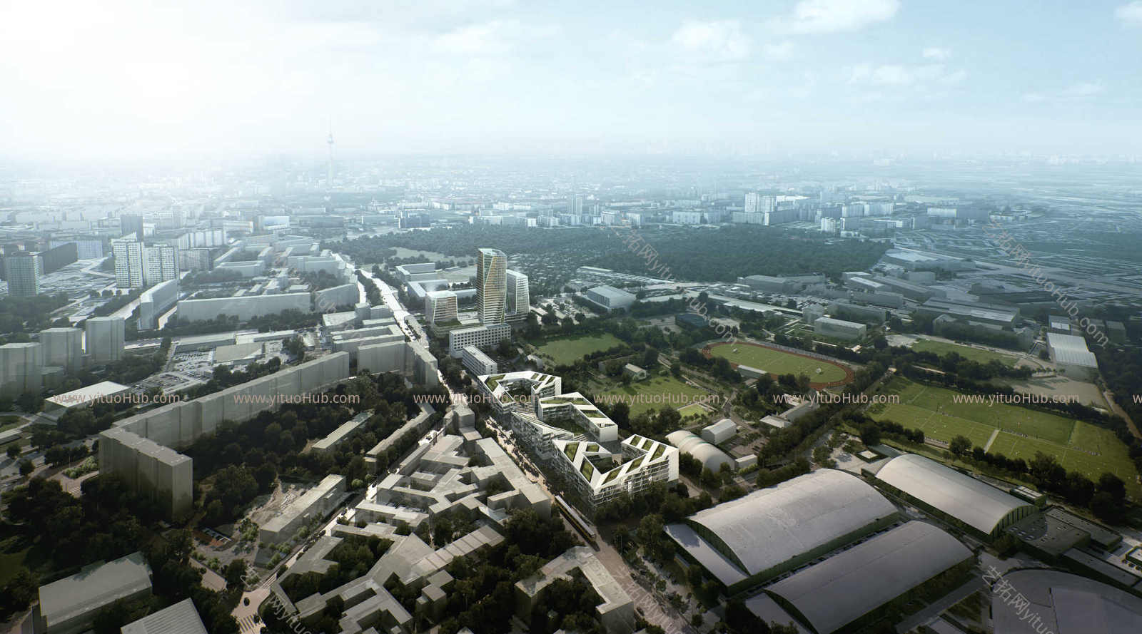 超写实建筑鸟瞰效果图