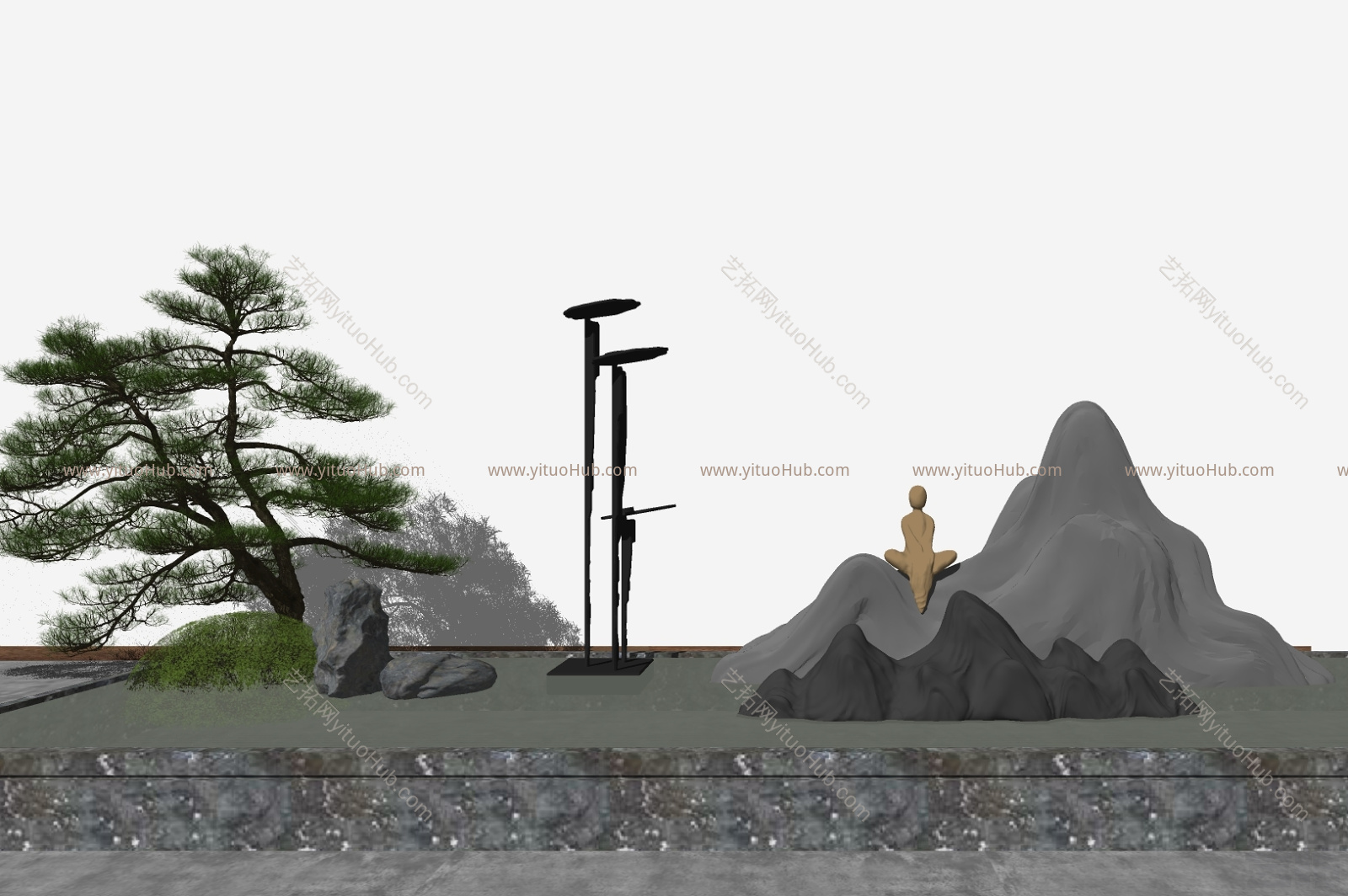 日式庭院景观小品 假山水景