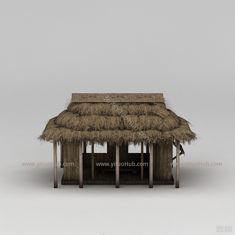 现代茅草屋模型