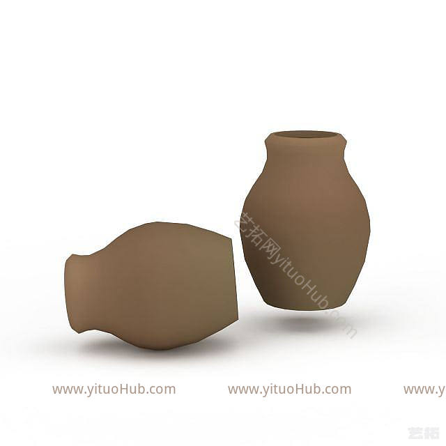 游戏场景道具罐子模型