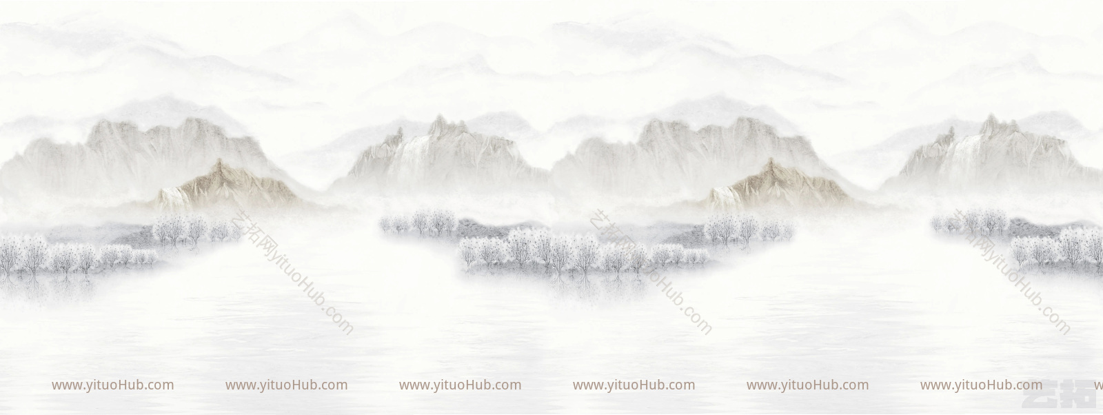 高清山水画大理石贴图