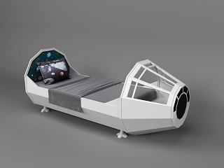 现代儿童床太空船床模型