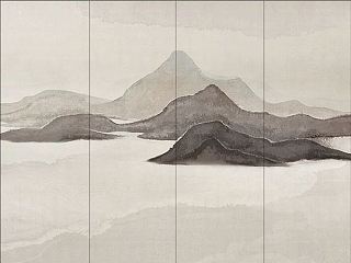 中式屏风画 背景画(71)