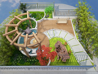屋顶花园景观小品