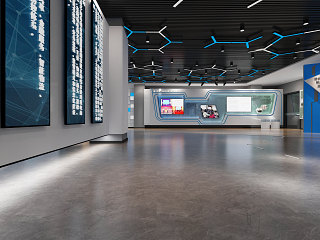 现代文化展厅 吊灯 展柜