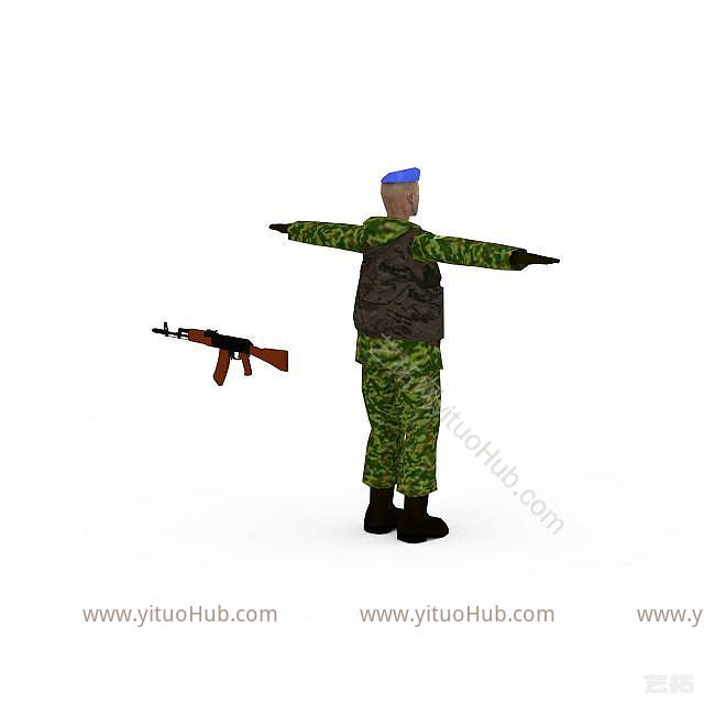 现代美国士兵模型