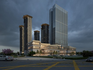 现代商场外观 建筑 商业楼盘 小区 公寓 高层