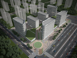 现代商业住宅鸟瞰