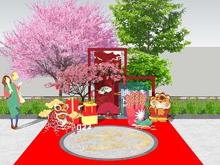 现代虎年国潮新年美陈