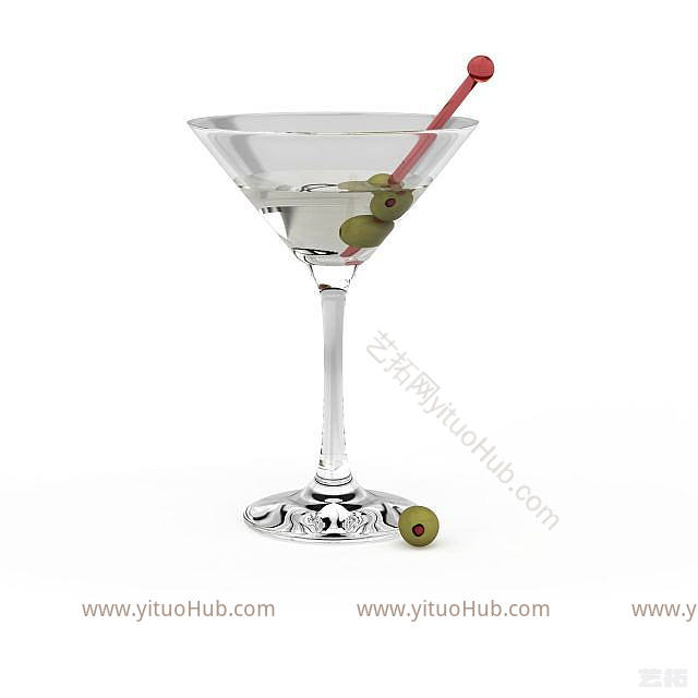 现代鸡尾酒杯模型